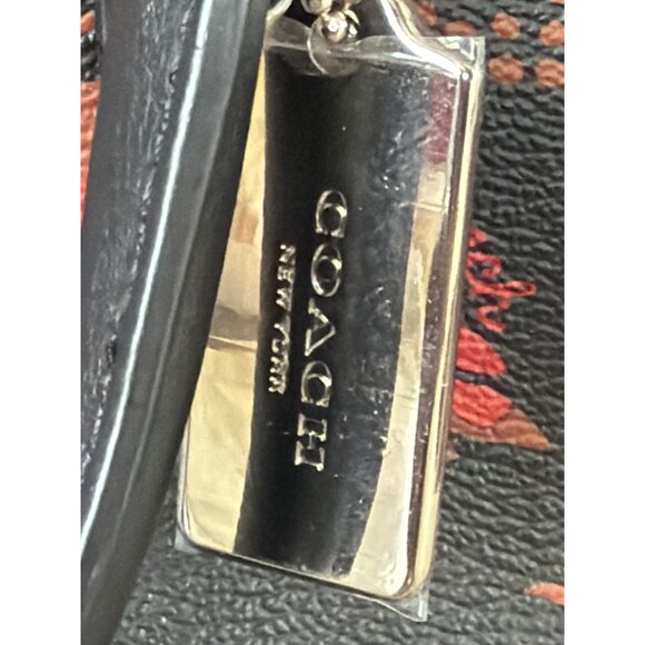 Coach F76681 Surrey Carryall Thorn Roses Print Black Leather Satchel Pre-owned - Picture 2 of 16